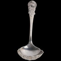 A George III cast silver shell sauce ladle, Thomas & William Chawner, circa 1760, 18cm, 3.5oz No
