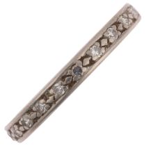 An Art Deco diamond full eternity ring, set with single-cut diamonds, apparently unmarked, band