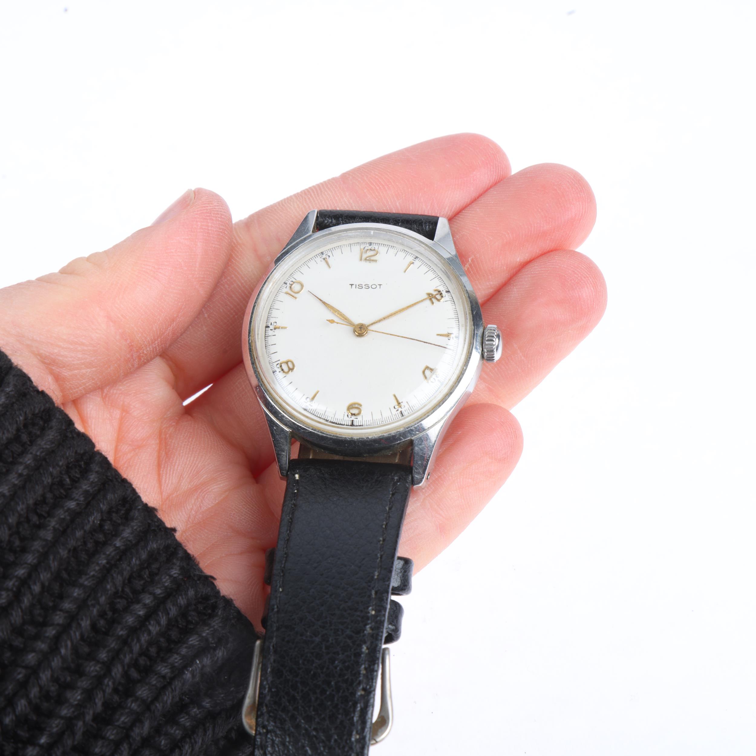 TISSOT - a Vintage stainless steel 'Bumper' automatic wristwatch, ref. 6541-1, circa 1948, - Image 5 of 5