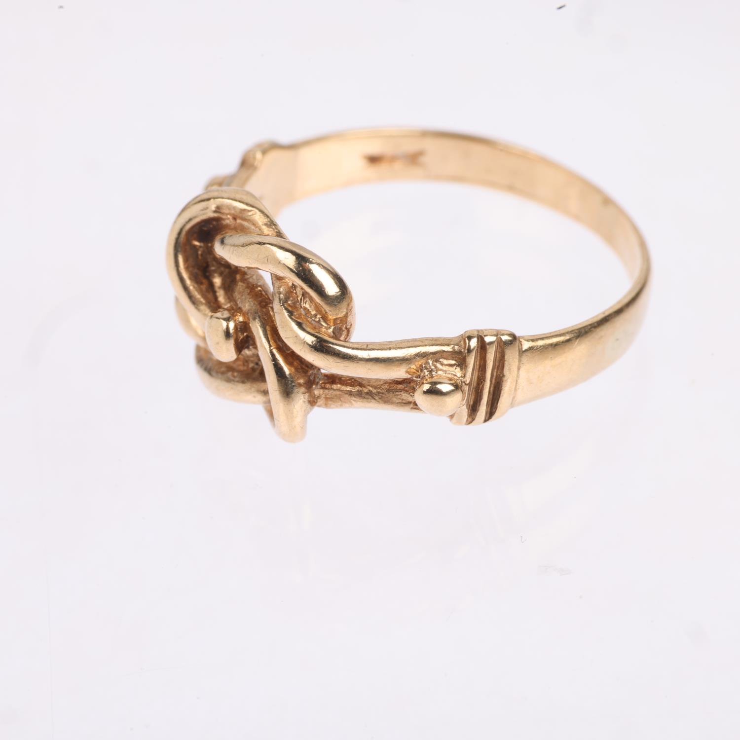 A late 20th century 9ct gold knot ring, maker A&AJ, London 1979, setting height 9.9mm, size Q, 3. - Image 2 of 4