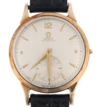 OMEGA - a Vintage 9ct gold 'Bumper' automatic wristwatch, ref. 12308, circa 1947, silvered dial with