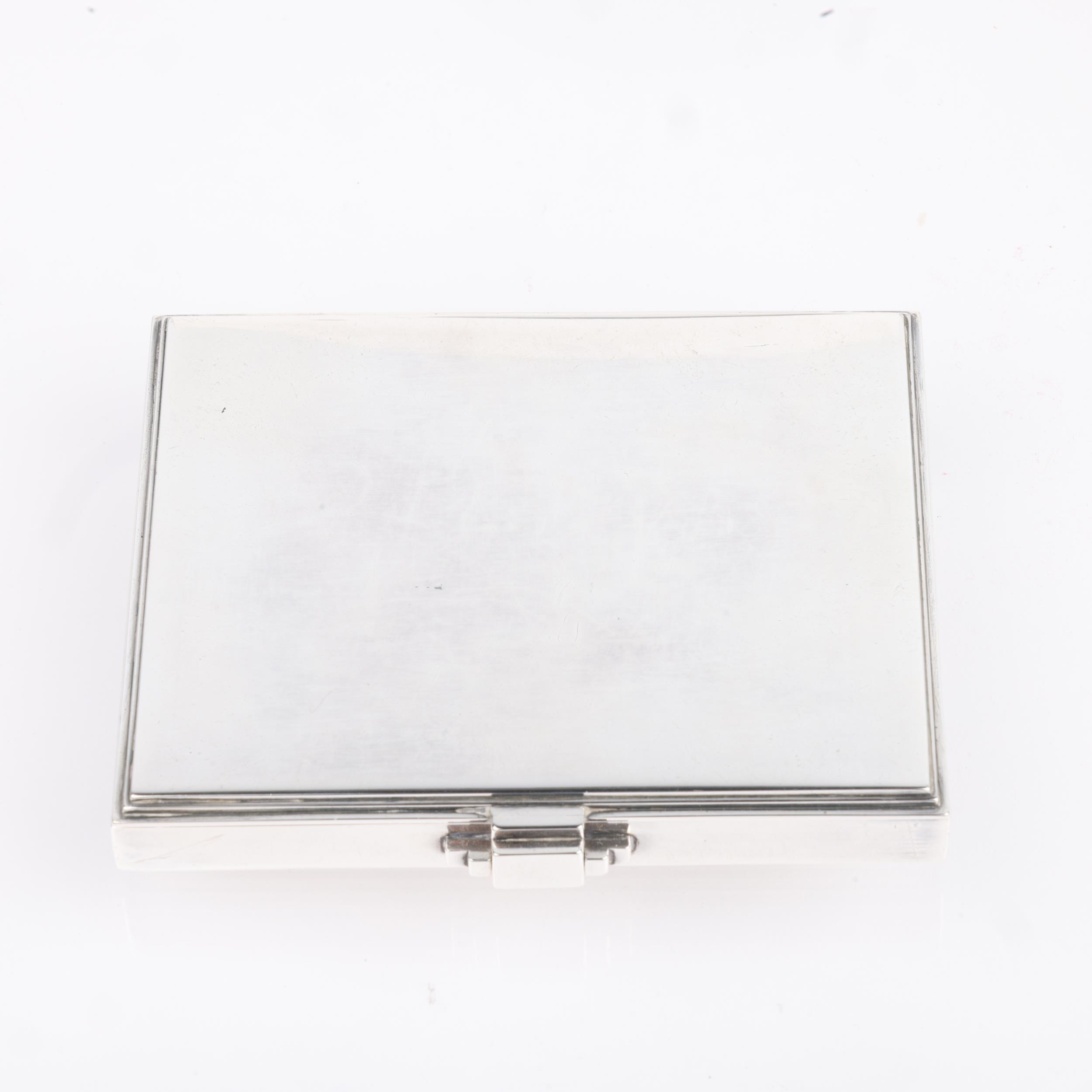 GEORG JENSEN - a heavy Danish modernist sterling silver 'Pyramid' cigarette case, designed by Harald - Image 2 of 3