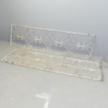 A pair of painted wrought iron fence panels. Each 60x226cm.