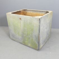 A galvanised metal water tank. 74x61x56cm.