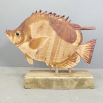 CLIVE FREDRIKSSON - A handmade Pentacerotidae fish sculpture. 86x69x21cm.