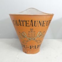 A large reproduction grape hod, inscribed Chateauneuf Du Pape, Height 62cm