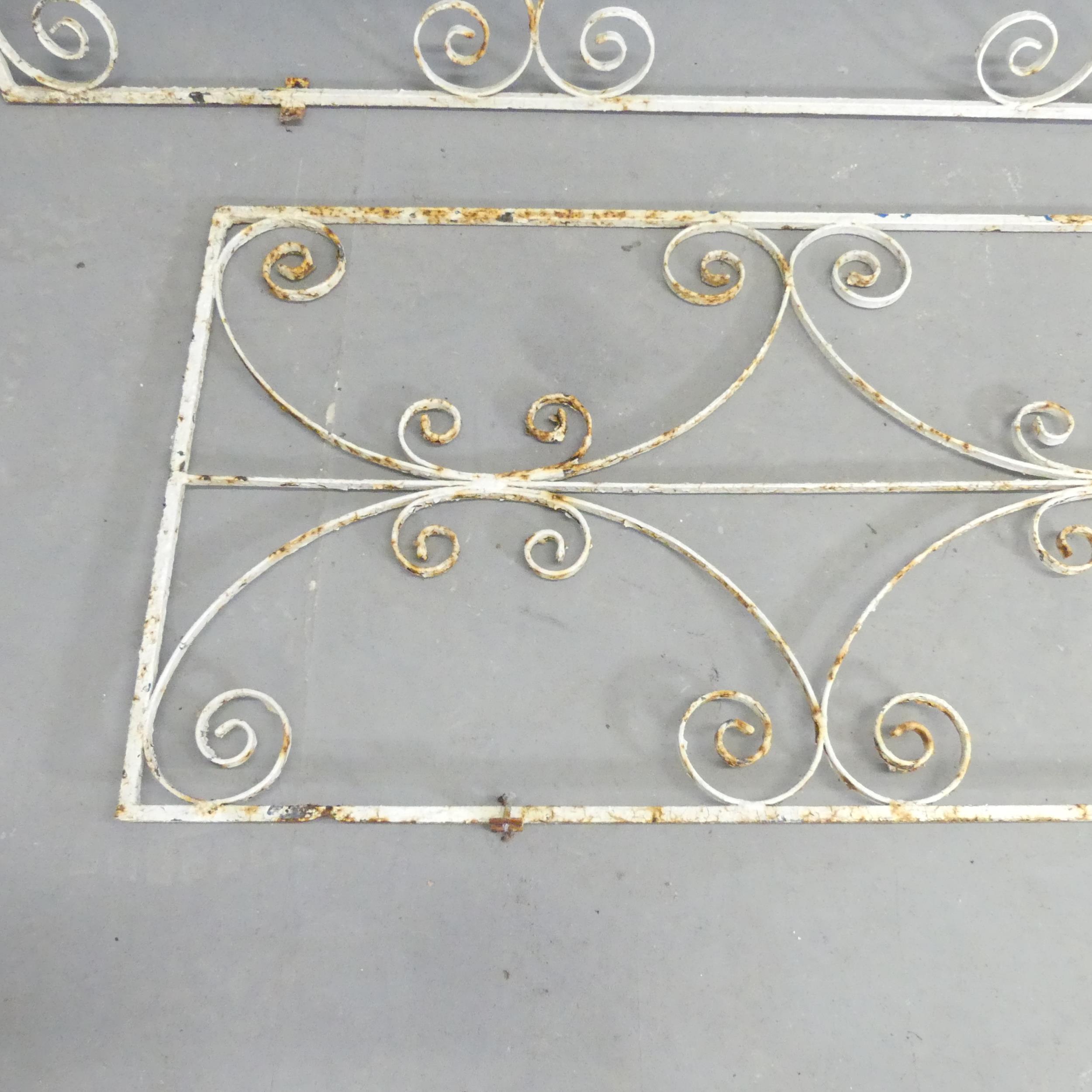 A pair of painted wrought iron fence panels. Each 60x226cm. - Image 2 of 2