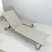 ATELIER ALINEA - a pair of Contemporary Swiss garden reclining sun loungers. With maker's label.