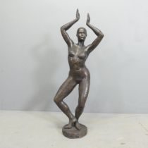 ROBIN HOLTOM - "Indian Dance", A unique cold cast resin bronze statue, study of a dancer. Height