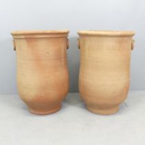 A pair of large terracotta planters. 45x65cm.