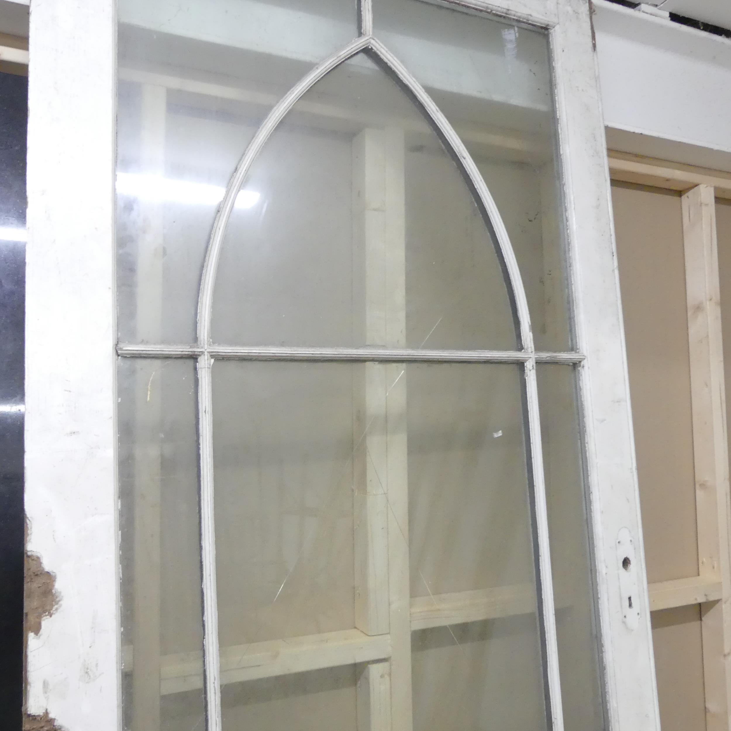 A double glazed door with lattice decoration. 94.5x215cm. Appears to be two large glass panels - Image 2 of 4