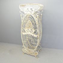 A French Art Nouveau style wirework wine cabinet. 56x151x38cm.