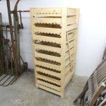 A ten drawer apple storage rack. 60x149x60cm.