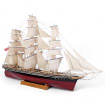 A scratch-built scale model of the Cutty Sark, 75cm