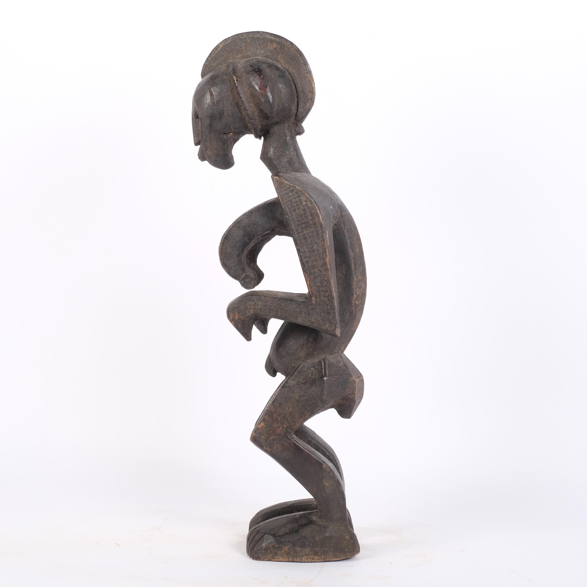 An African carved Tribal hardwood fertility figure, H48cm - Image 2 of 2