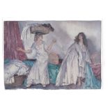 William Russell Flint, coloured print, "Balance", with pencil signature, 67cm x 81cm overall, framed