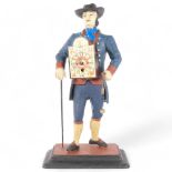 A novelty Dutch peddler clock figure, H39cm