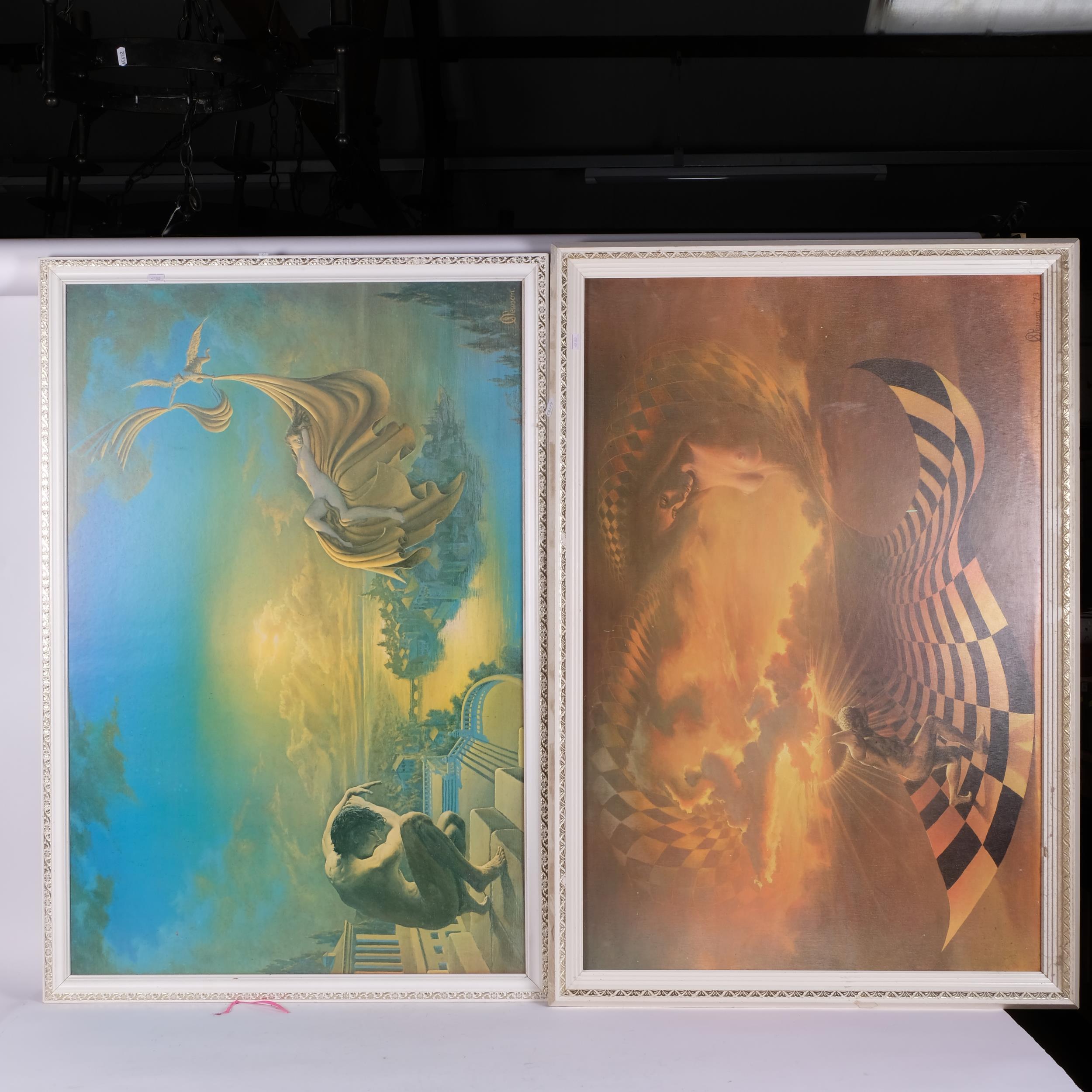 Stephen Pearson, 2 coloured prints on board, "Wings of Love and Solar Offering", 68cm x 100cm - Image 2 of 2