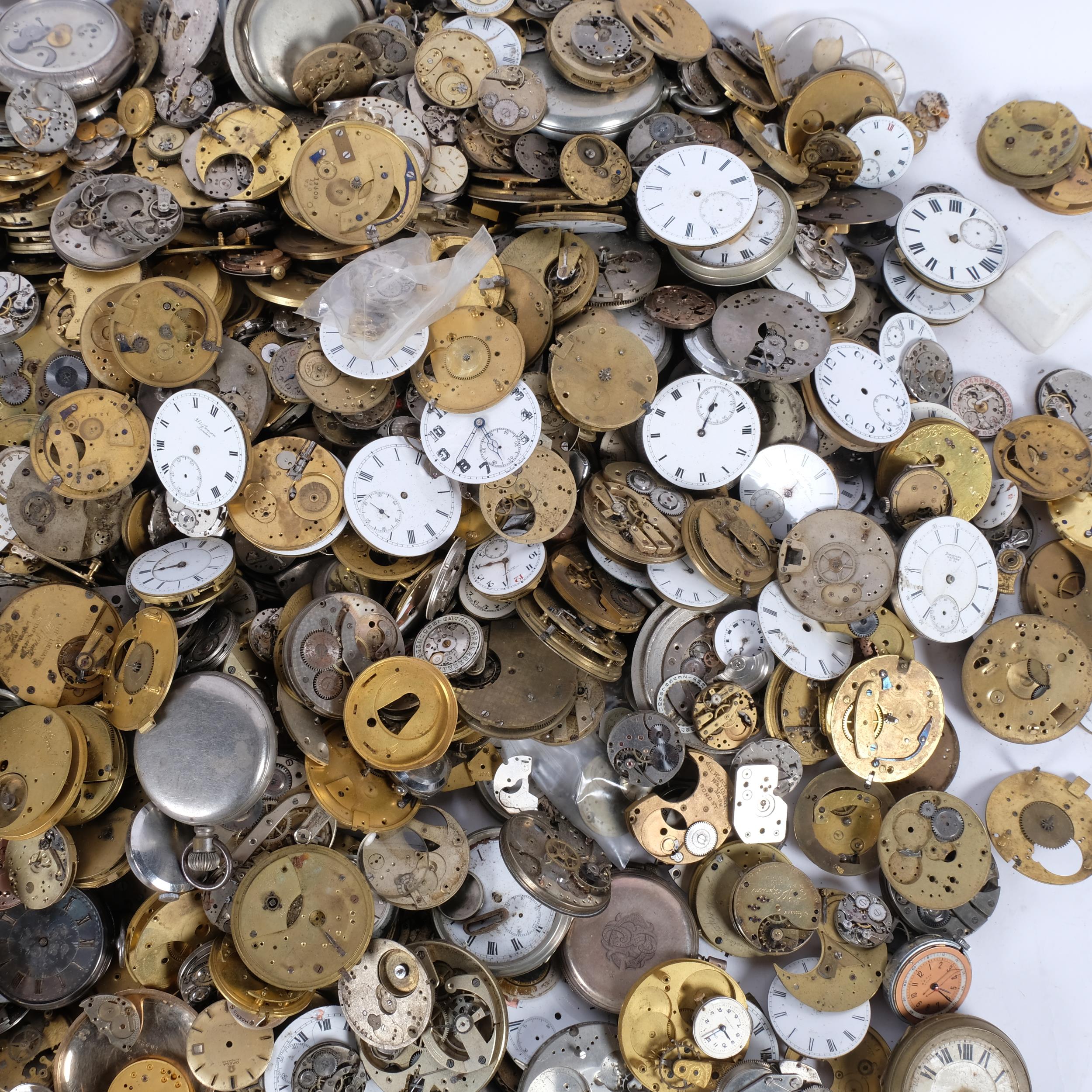 A large selection of pocket watch dials and some associated movements and cases - Image 2 of 2