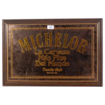 Michelob framed advertising mirror, 38cm x 58cm overall