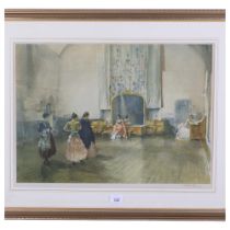 William Russell Flint, coloured print, "Argument On The Ballet", with artist's proof stamp and
