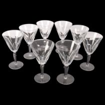 A set of 8 Waterford Crystal large wine glasses, 17.5cm