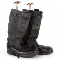 A pair of Second World War Luftwaffe black flying boots