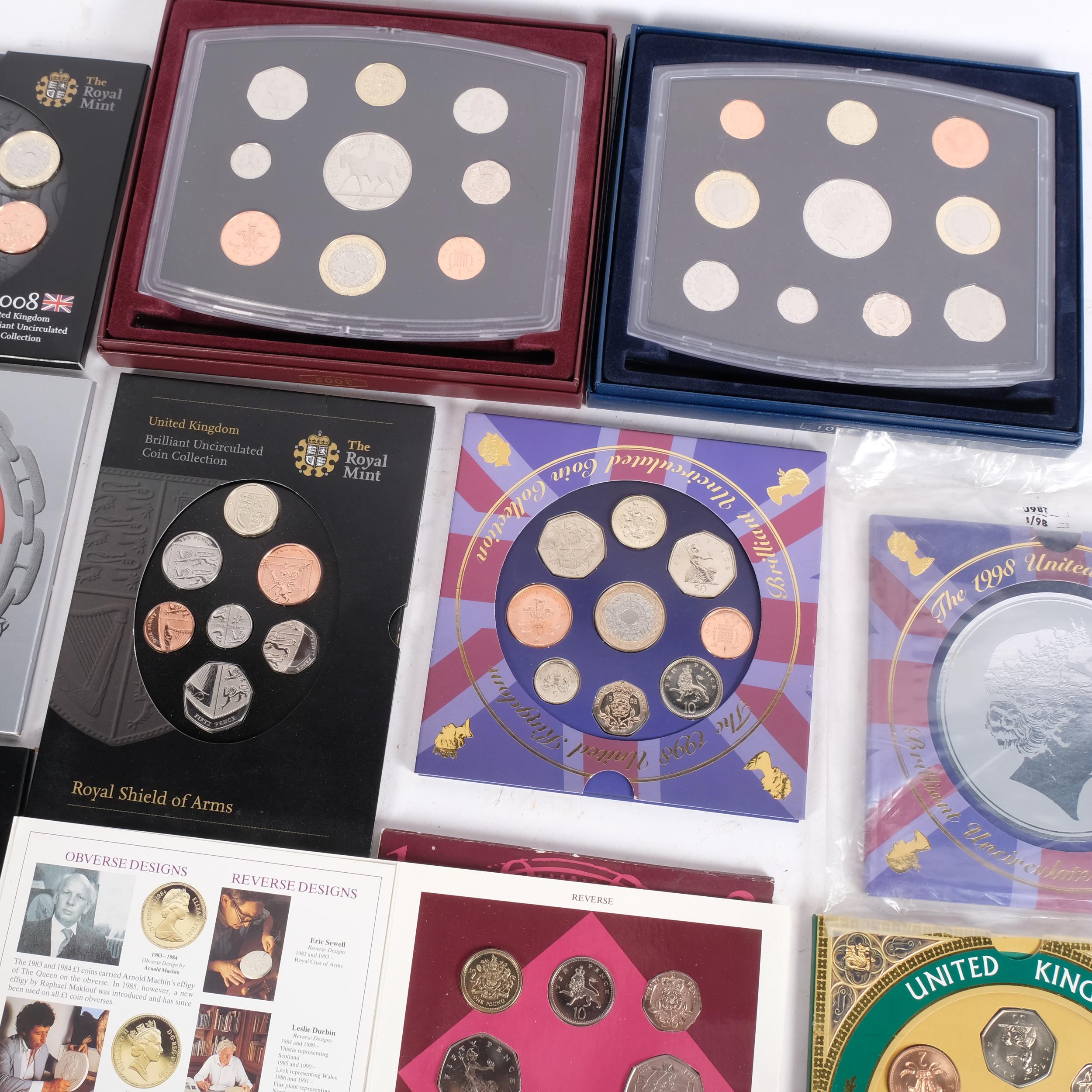 10 sets of cased British coins, including 2001 and 2002 UK proof collections - Image 2 of 2