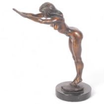Ron Cameron, limited edition bronze figure, "The Diver", 50/50, H26cm