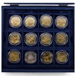 A cased set of 24 encapsulated Legendary Aircraft Collection coins, all mainly ten dollars except