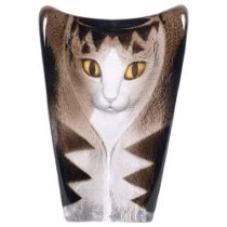 Maleras, Sweden, a crystal glass sculpture of a cat, signed and numbered 34220 to the underside,