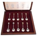 A cased limited edition set of 10 silver commemorative spoons "The Queen's Beasts Collection", all