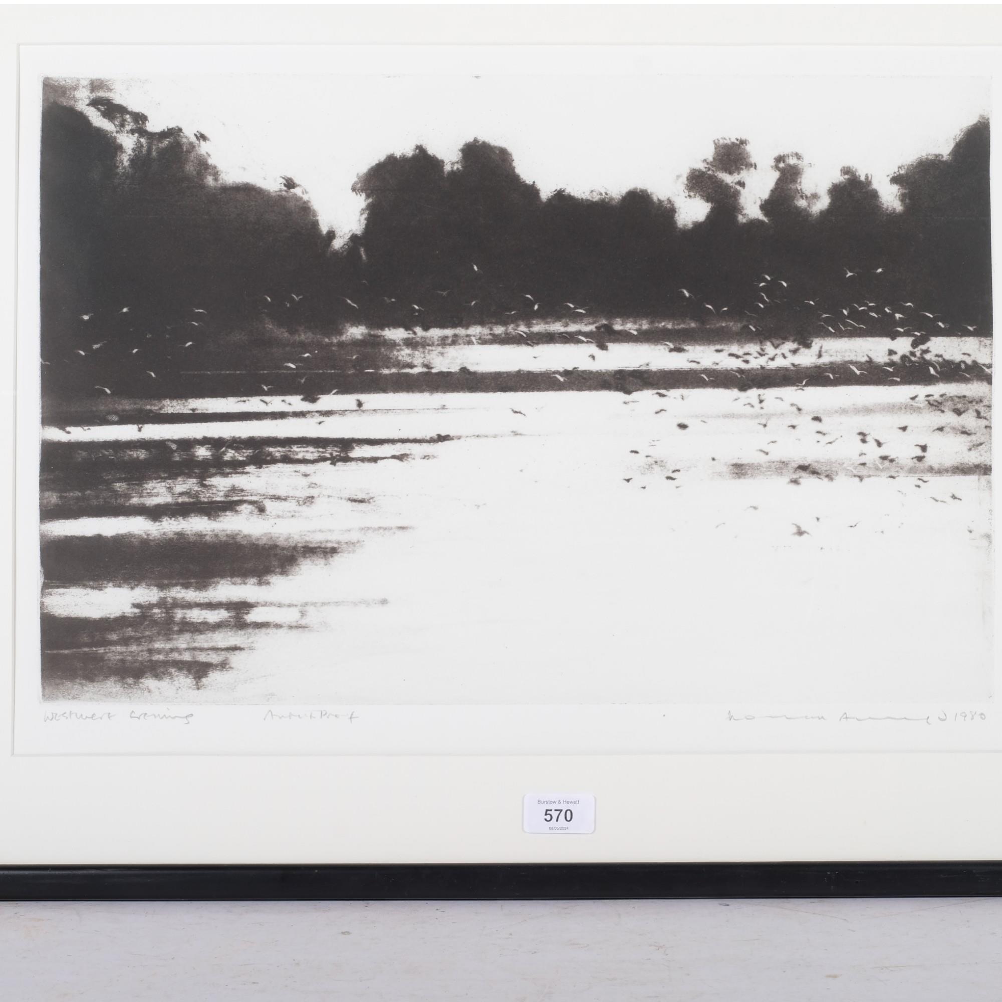 Norman Ackroyd CBE RA Artist's proof, indistinctly signed, dated 1980, monochrome study,