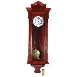 A Vienna regulator wall clock, in stained wood case, H105cm