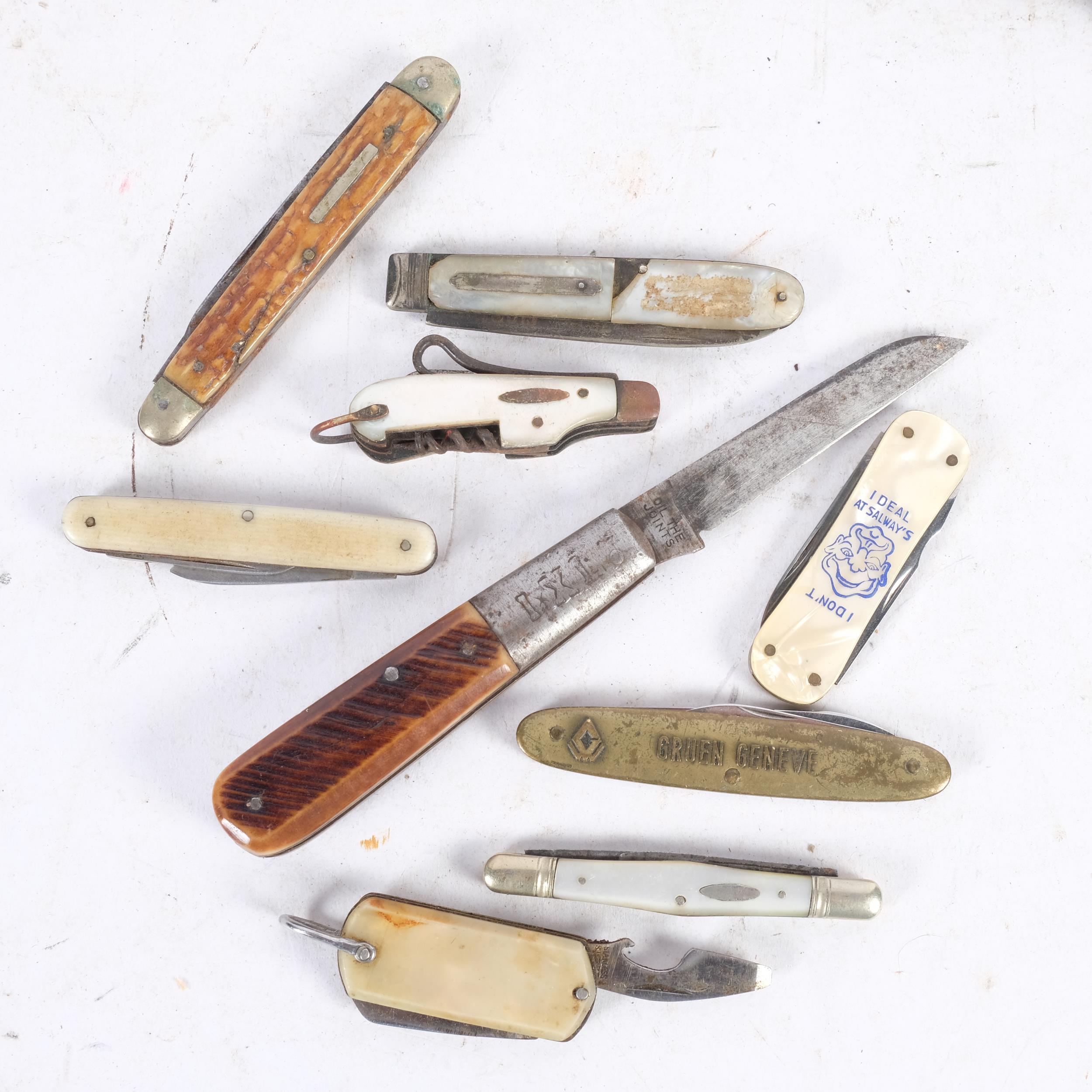 A collection of various horn-handled and other penknives - Image 2 of 2