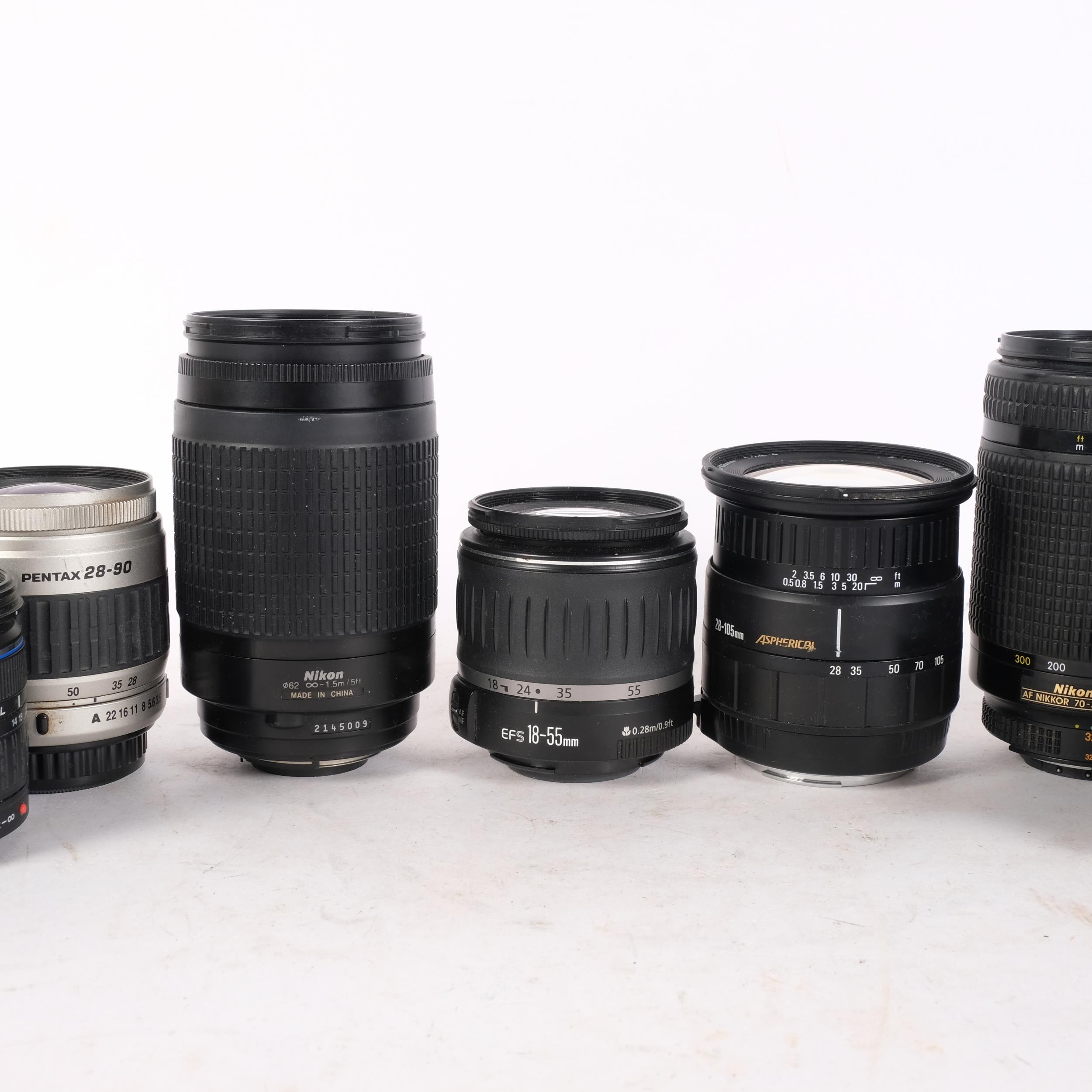 A quantity of Vintage camera lenses, various brands including Nikon, Nikkor, Sigma, Pentax, Olympus, - Image 2 of 2