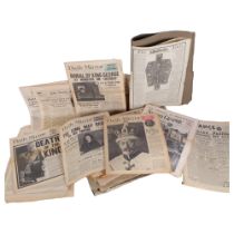 A selection of Antique and other newspapers, commemorating various historical events, the editions