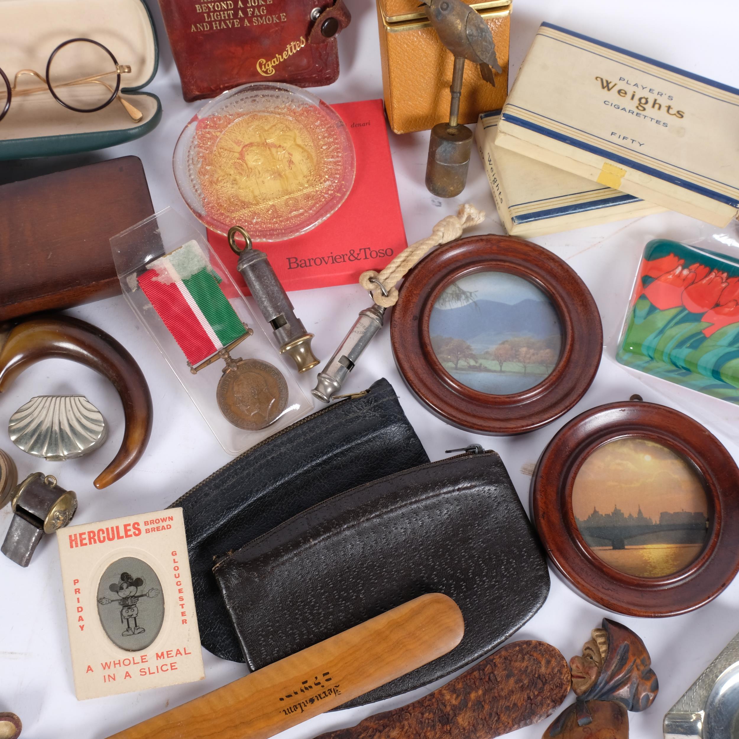 Advertising items, purses, medal, horn walking stick handle, whistle and other interesting items - Image 2 of 2