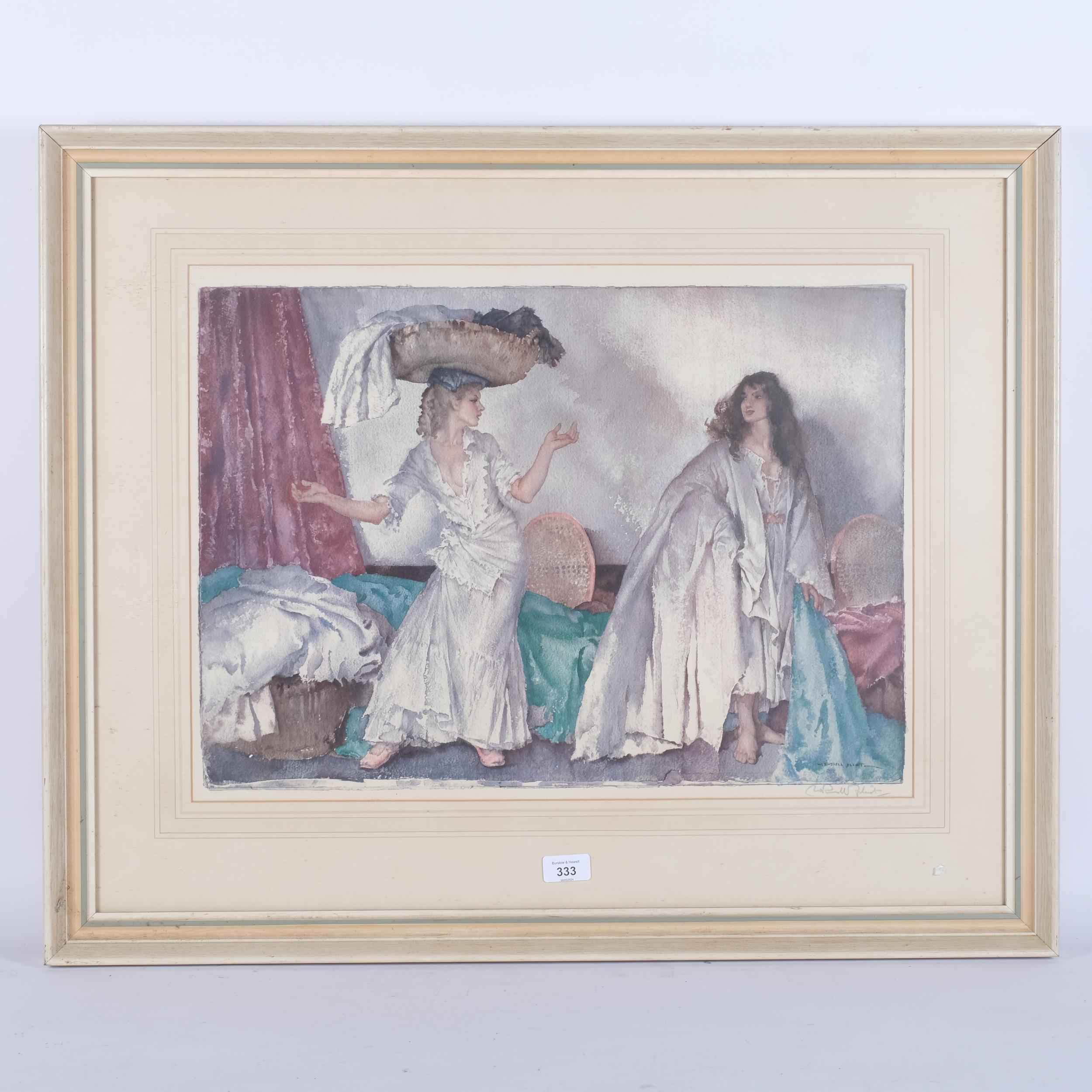 William Russell Flint, coloured print, "Balance", with pencil signature, 67cm x 81cm overall, framed - Image 2 of 2