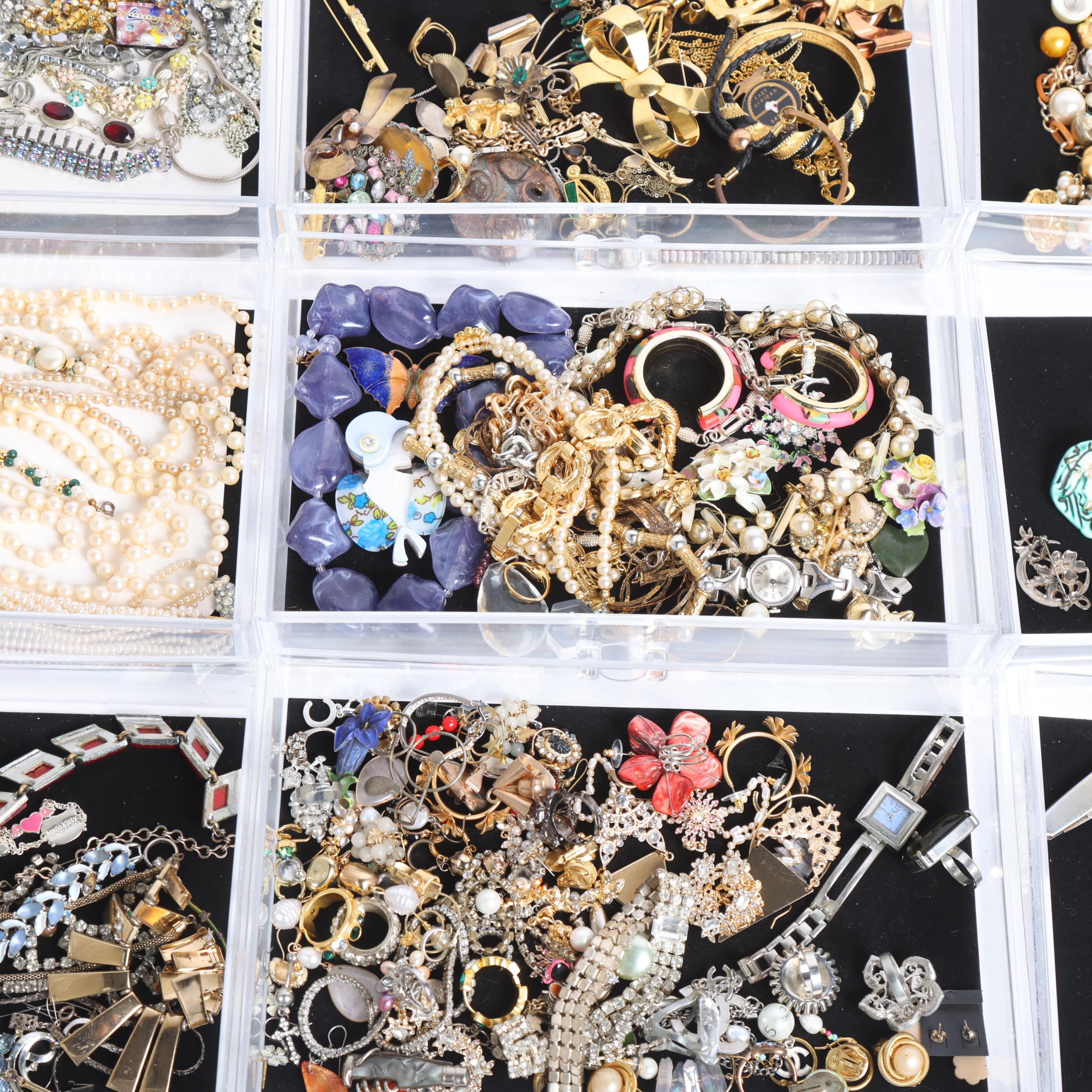 A large collection of Vintage and other costume jewellery, including gilt-metal earrings, - Image 2 of 2