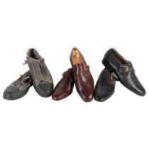 2 pairs of gents snakeskin Bally shoes with buckles, and shoe trees, size 8.5, and Issy Mayaki shoes