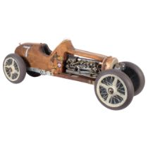 Clive Fredriksson, a steampunk scratch-built model racing car, L81cm