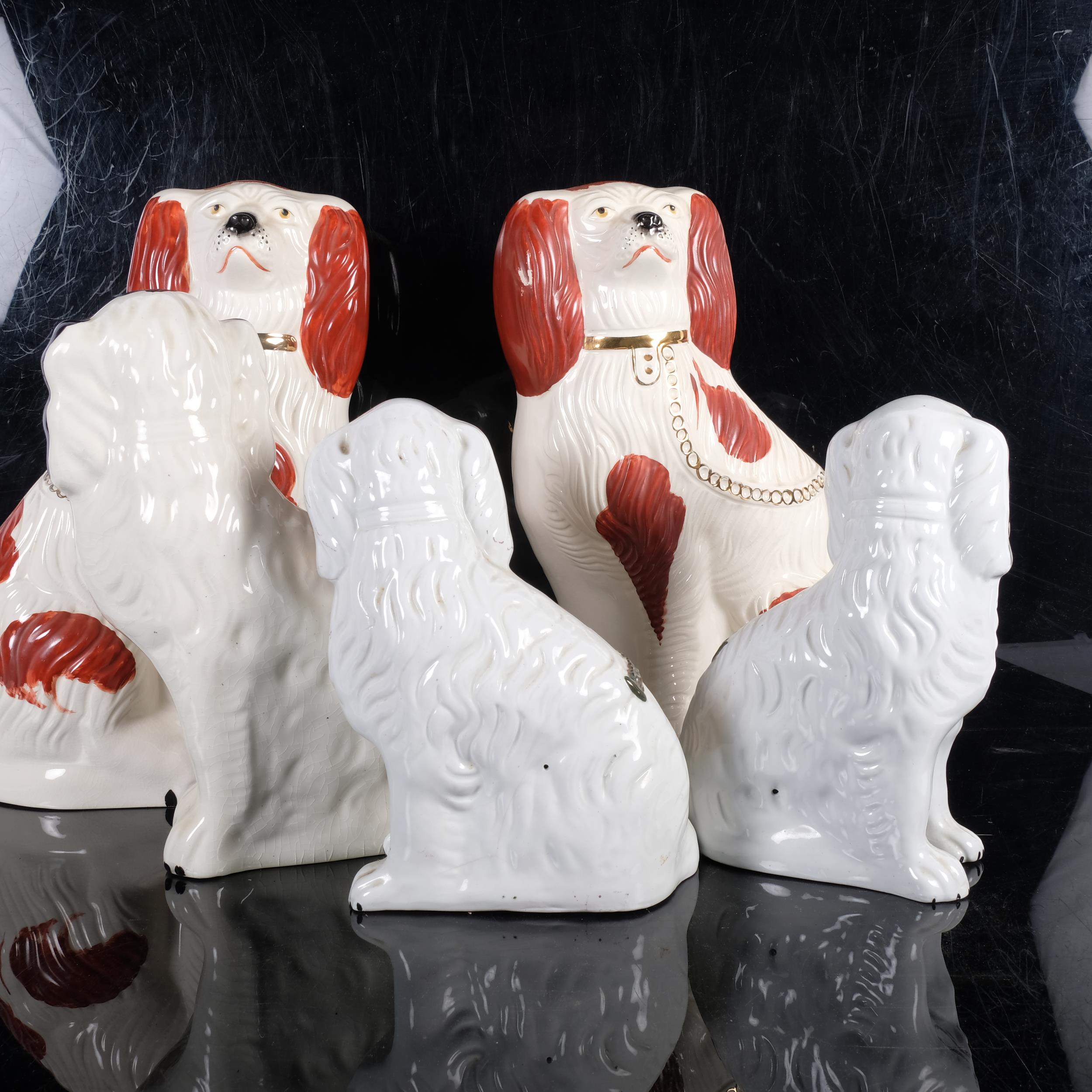 A pair of large Beswick Staffordshire Spaniels, auburn markings, both marked to the underside, - Image 2 of 2