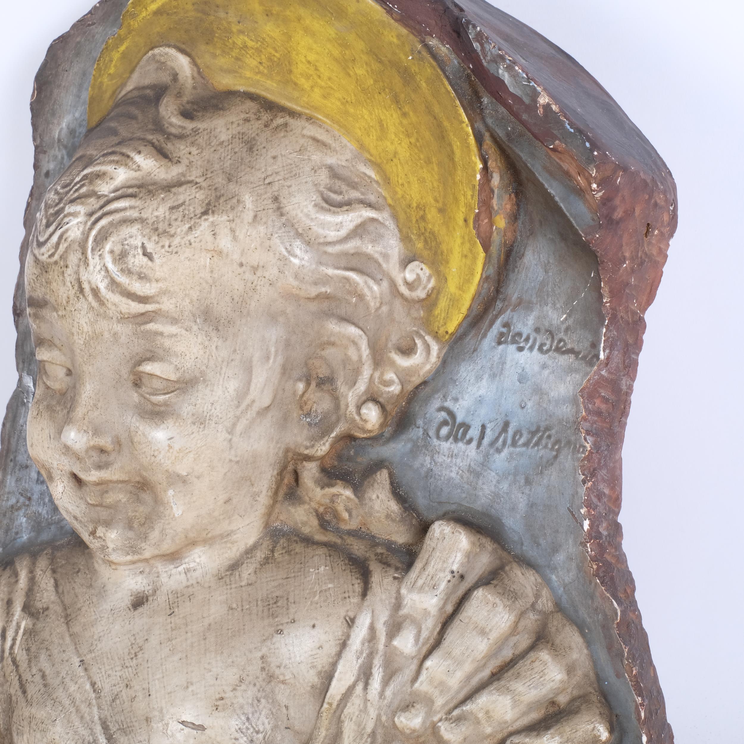 Vintage painted plaster sculpture of the Baby Jesus, H41cm - Image 2 of 2