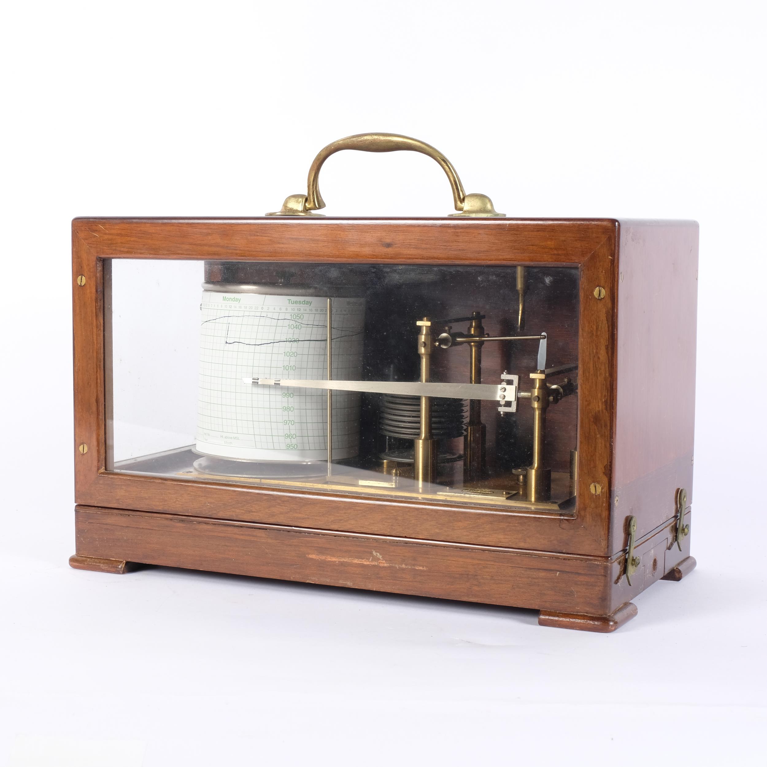 A Casella barograph, cased, numbered 275, L32cm - Image 2 of 2