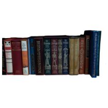 A shelf of folio edition books, including Christopher Hibbert, The Rise and Fall of House of Medici,