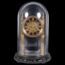 A 19th century French gilt-metal mantel clock, 8-day striking movement, clock height 24cm,