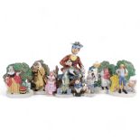 A group of 4 Masons Ironstone flatback wall-hanging ceramic figures, including a shepherd, a