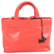 RADLEY LONDON - a red leather handbag, with associated dust jacket, labels are not present