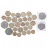 A collection of English currency Collector's one pound, two pound and five pound coins (ex-